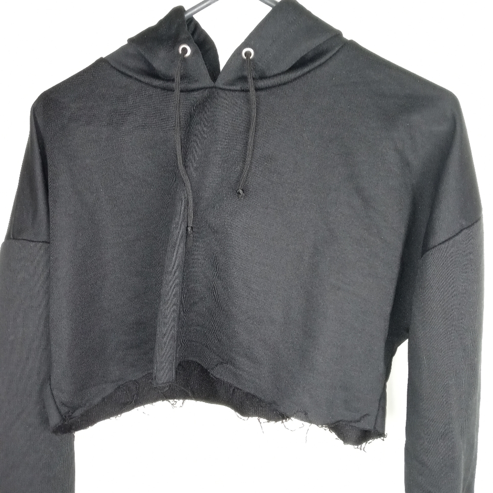 Nasty Gal Cropped Hoodie Sweater Size L - Picture 2 of 7